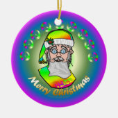 TieDye Santa Keramisch Ornament (Voorkant)