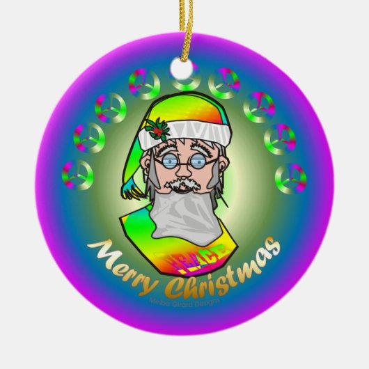 TieDye Santa Keramisch Ornament (Voorkant)