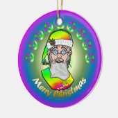 TieDye Santa Keramisch Ornament (Links)