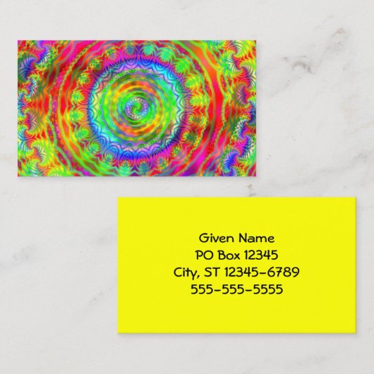 Tiedye Target Visitekaartje (Voorkant / Achterkant)