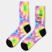 Tiedye Trippy Hippie Psychedelic Retro 70s Custom Sokken (Links)