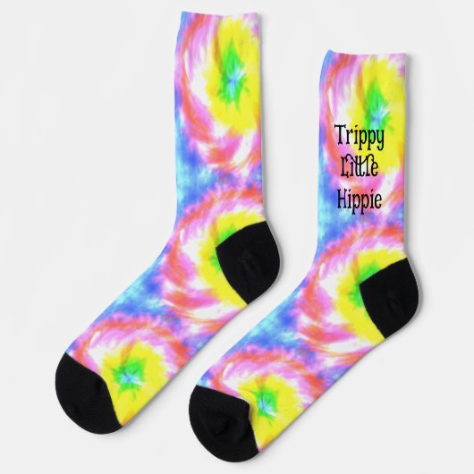 Tiedye Trippy Hippie Psychedelic Retro 70s Custom Sokken (Links)