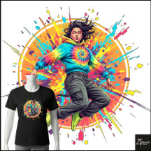 Tiedye-trui met spatgrafitti-kunst