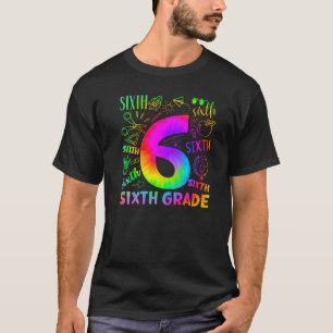 Tiedye typografie team zesde klas leraren t-shirt