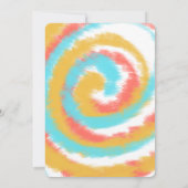 Tiedye verjaardagsfeest kleurrijke uitnodiging (Achterkant)