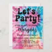 Tiedye verjaardagsfeest uitnodiging (Voorkant)