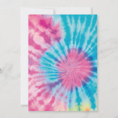 Tiedye verjaardagsfeest uitnodiging (Achterkant)