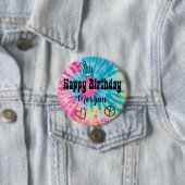 Tiedye Verjaardagsfeestje Ronde Button 7,6 Cm (In situ)