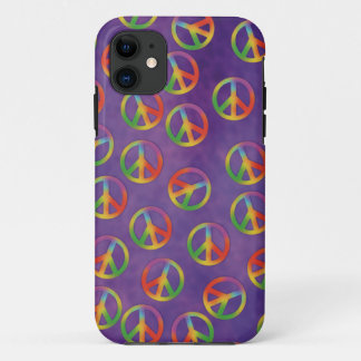 Tiedye-vredestekens op paars Case-Mate iPhone case