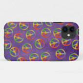 Tiedye-vredestekens op paars Case-Mate iPhone case (Achterkant (horizontaal))