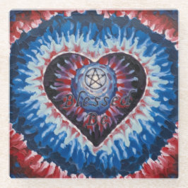 TieDyeHeart Glazen Onderzetter