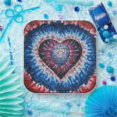TieDyeHeart Papieren Bordje (Feest)