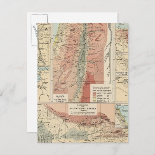 Tieflander Atlas Map Briefkaart (Voorkant / Achterkant)