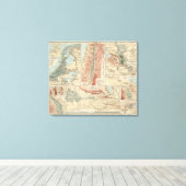 Tieflander Atlas Map Canvas Afdruk (Insitu (Houten vloer))