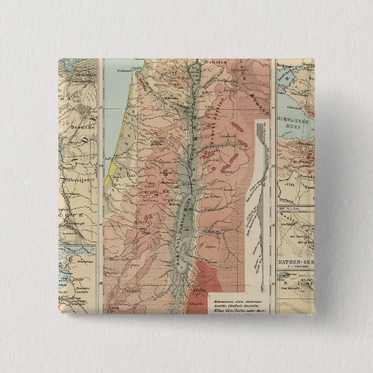 Tieflander Atlas Map Vierkante Button 5,1 Cm (Voorkant)