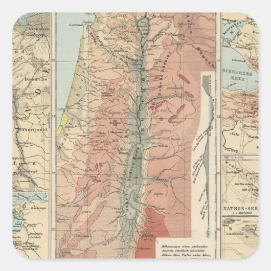 Tieflander Atlas Map Vierkante Sticker (Voorkant)