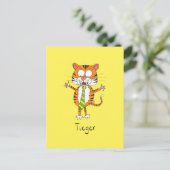 Tieger Tiger met een Stropdas Funny Briefkaart (Staand voorkant)
