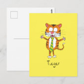 Tieger Tiger met een Stropdas Funny Briefkaart (Voorkant / Achterkant)