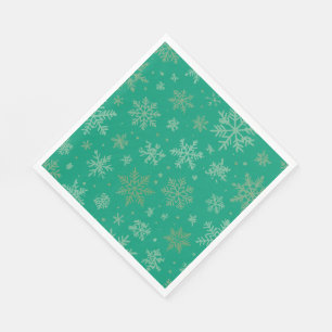 Tiel en gouden sneeuwvlokken servet