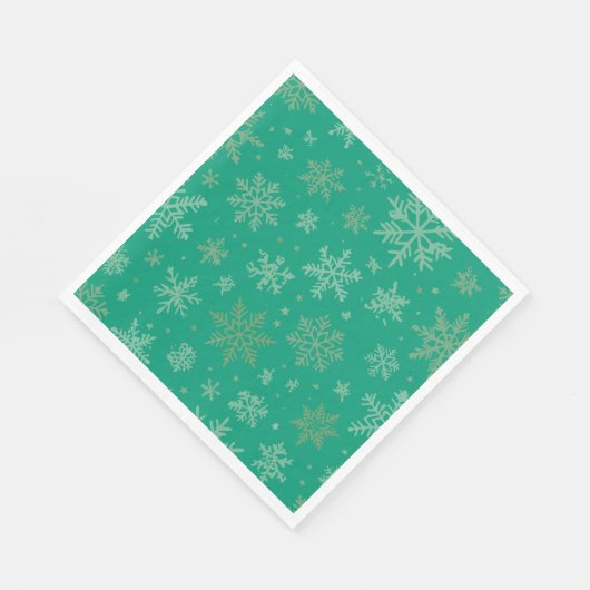 Tiel en gouden sneeuwvlokken servet (Hoek)