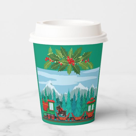 Tiel Merry kersttrein Papieren Bekers (Achterkant)