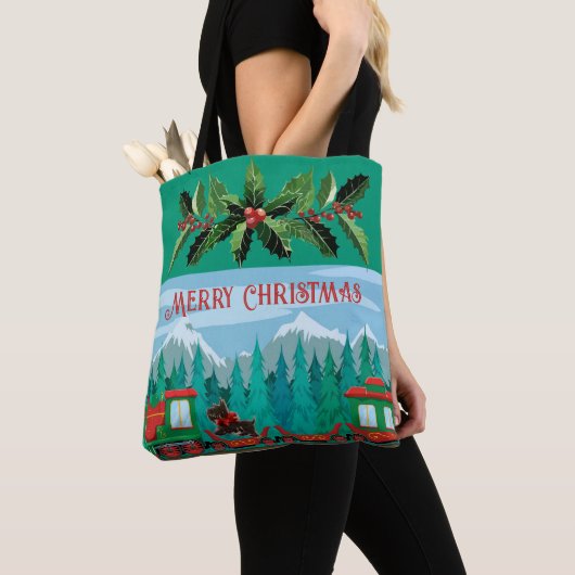 Tiel Merry kersttrein Tote Bag (Dichtbij)