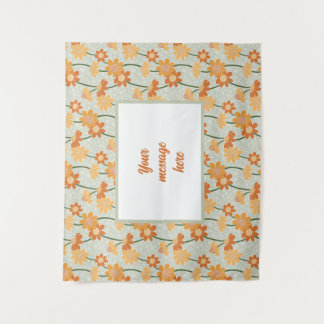 Tiemelijk retro gedempte bloemen uit de jaren 70 wandkleed