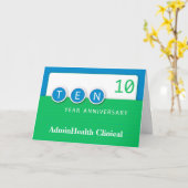 Tien 10 jaar Jubileum werknemer met cirkels Kaart (Gele Bloem)