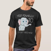 Tien 10e Verjaardagsfeestje Cake Olifant Zoo T-shirt (Voorkant)