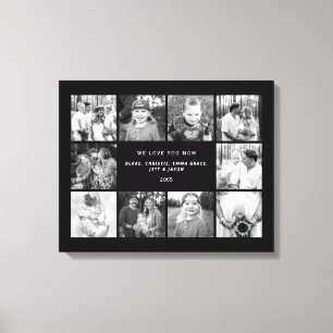 Tien B/W-foto's die we van je houden, aangepaste C Canvas Afdruk