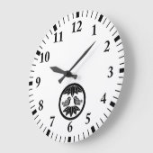 Tien bamboe bladeren en sparrows Clocks Grote Klok (Hoek)