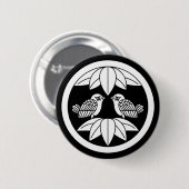 Tien bamboe bladeren & gezichtsparrows in cirkel ronde button 5,7 cm (Voorkant /achterkant)