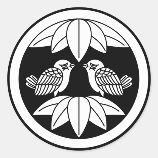 Tien bamboebladeren en Stickers met glans (Voorkant)