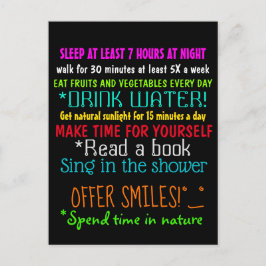 TIEN BEVELINGEN OVER GEZONDHEIDSKool Briefkaart