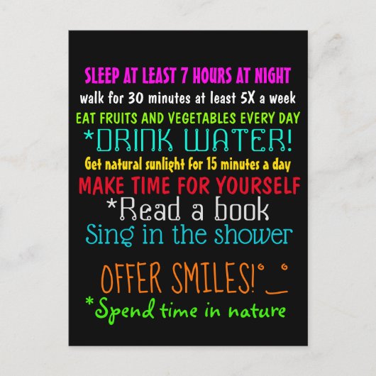 TIEN BEVELINGEN OVER GEZONDHEIDSKool Briefkaart (Voorkant)