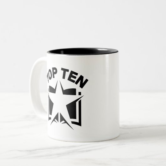 Tien Boek Tweekleurige Koffiemok (Voorkant links)