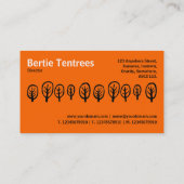 Tien bomen - zwart en wit op Oranje Visitekaartje (Achterkant)