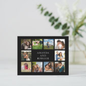 Tien bruiloft foto collage zwart briefkaart (Staand voorkant)