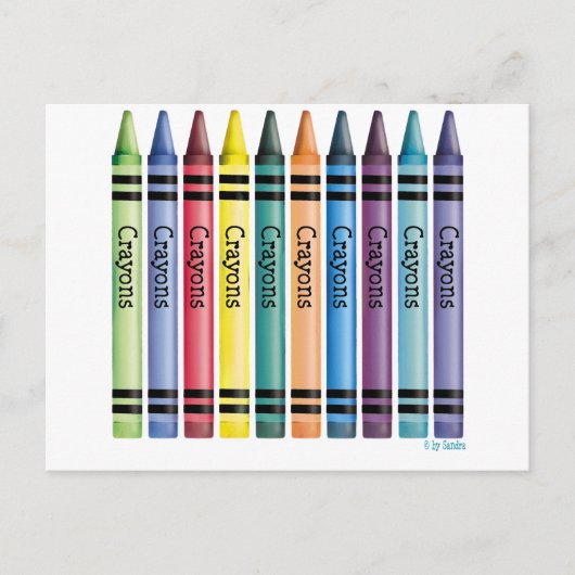 Tien Crayons Briefkaart (Voorkant)