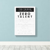 Tien dingen waar geen talent voor nodig is canvas afdruk (Insitu (Houten vloer))