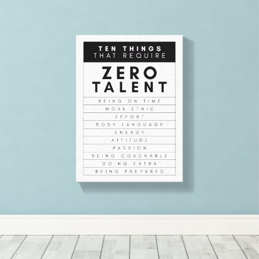 Tien dingen waarvoor geen Talent Wall Art nodig is Canvas Afdruk (Insitu (Houten vloer))
