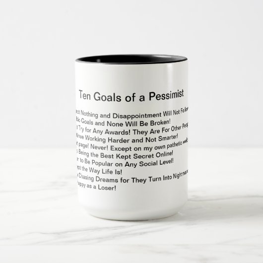 Tien Doelen van een Pessimist Mok (Midden)