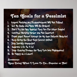Tien doelstellingen voor een pessimistisch Poster