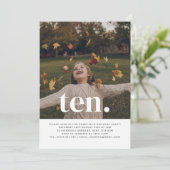 Tien Foto Birthday Uitnodiging (Staand voorkant)
