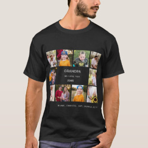 Tien foto-collage opa We houden van je zwarte lapt T-shirt
