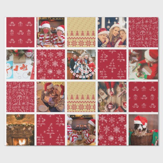 Tien foto Kerst inpakpapier (Vlak)
