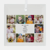 Tien foto van ons houden van mam Kerstmis Glas Ornament (Achterkant)