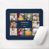 Tien fotocollage opa We houden van jullie marine Muismat (Met muis)