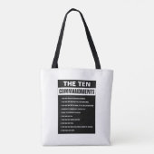 Tien Geboden Bijbelvers Christelijk Religieus Tote Bag (Achterkant)