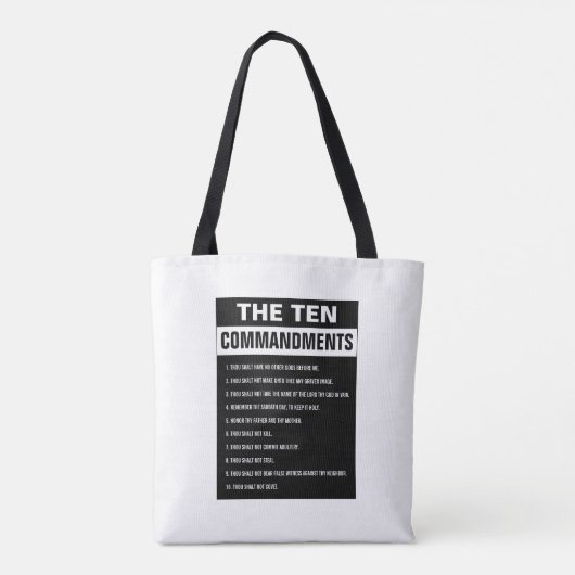 Tien Geboden Bijbelvers Christelijk Religieus Tote Bag (Achterkant)